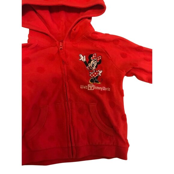Disney Parks Baby Girl Minnie Mouse Red Hooded Jacket & Black Pants Set - Picture 3 of 6